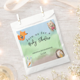 Bolsa De Papel Animales de Woodland Baby Shower