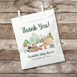 Bolsa De Papel Animales de Woodland Camping Baby Shower Gracias