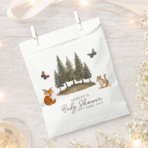 Bolsa De Papel Animales del Bosque Maderero Aquarela Baby Shower
