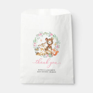 Bolsa De Papel Animales del Bosque Vegetación Baby Shower Agradec