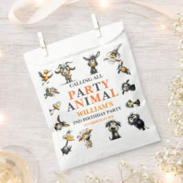 Bolsa De Papel Animales Divertidos y Caprichosos Fiesta de Cumple