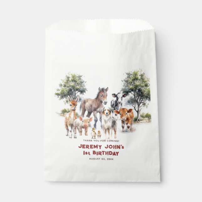 Bolsa De Papel Animales Fiestas modernos agradecidos por venir (Anverso)