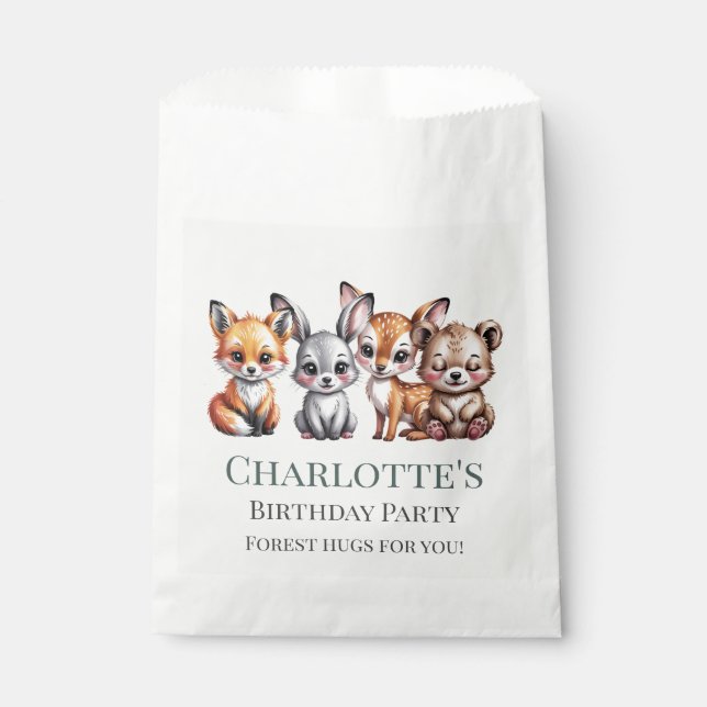 Bolsa De Papel Animales forestales neutrales cortan al Fiesta de  (Anverso)