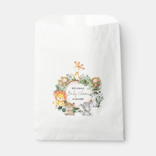 Bolsa De Papel Animales Safari de la Selva Verde de moda Baby Sho