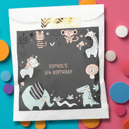 Bolsa De Papel Aniversario de animales salvajes de safari