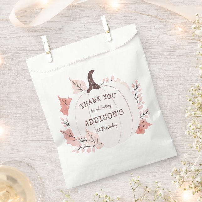 Bolsa De Papel Aniversario de la Calabaza Pequeña Gracias (Cortado)