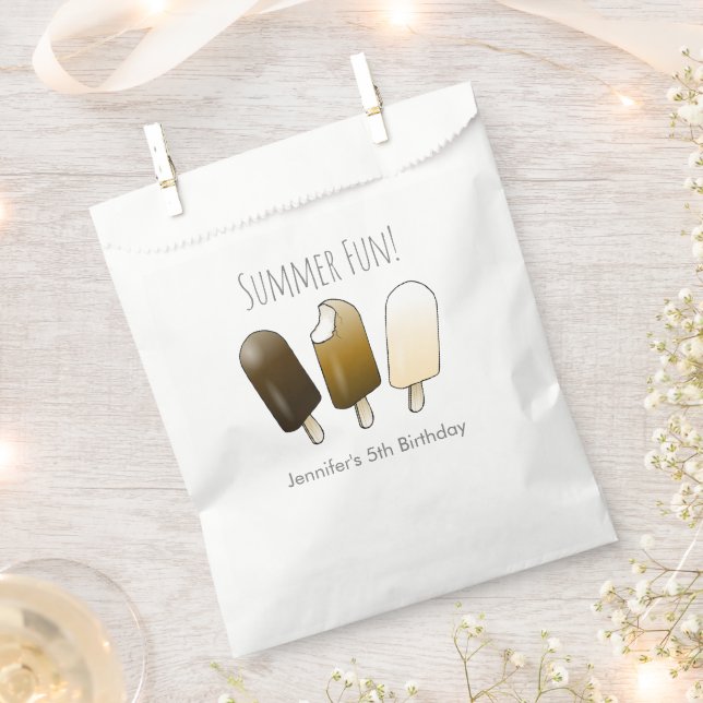 Bolsa De Papel Aniversario de la diversión de verano (Cortado)