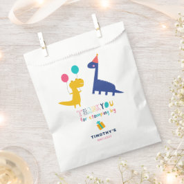 Bolsa De Papel Aniversario de la fiesta de los dinosaurios de Cut