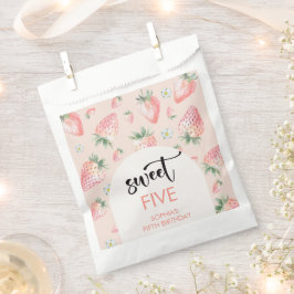 Bolsa De Papel Aniversario de la fresa dulce