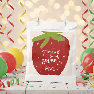 Bolsa De Papel Aniversario de la fresa dulce