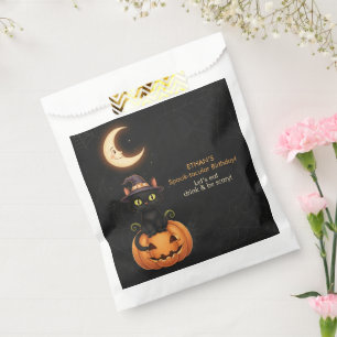 Bolsa De Papel Aniversario de la muerte de un gato y calabaza