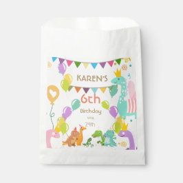 Bolsa De Papel Aniversario de la Princesa de los Dinosaurios