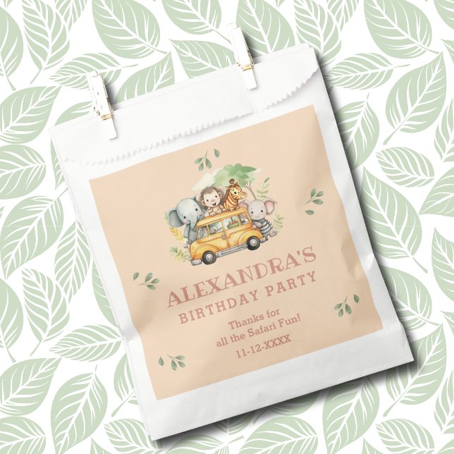 Bolsa De Papel Aniversario de la Selva Chica Rosa de Safari Anima (Subido por el creador)