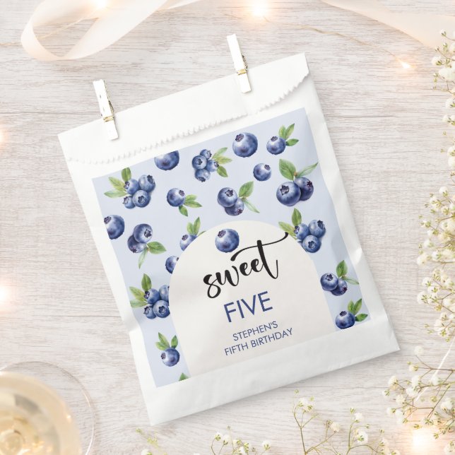 Bolsa De Papel Aniversario de los niños de los dulces arándanos (Cortado)