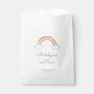 Bolsa De Papel Aniversario del arcoiris y nubes