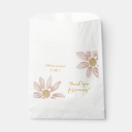 Bolsa De Papel Aniversario del bebé Daisy Pink Boho Wild