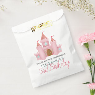 Bolsa De Papel Aniversario del Castillo de la Princesa Rosa de lo