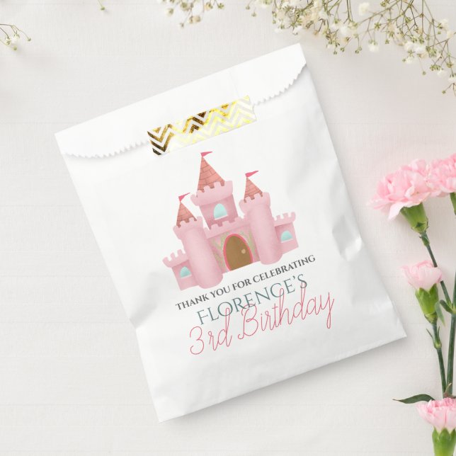 Bolsa De Papel Aniversario del Castillo de la Princesa Rosa de lo (Sellado)