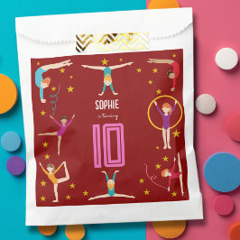 Bolsa De Papel Aniversario del chica deportivo de acrobacia y gim