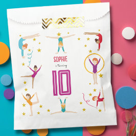 Bolsa De Papel Aniversario del chica deportivo de acrobacia y gim
