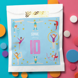 Bolsa De Papel Aniversario del chica deportivo de acrobacia y gim
