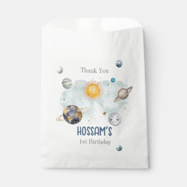 Bolsa De Papel Aniversario del espacio exterior Galaxy Sun Moon E