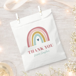 Bolsa De Papel Aniversario rosa del arcoiris del boho lindo