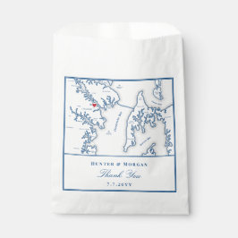 Bolsa De Papel Annapolis Kent Island Map Navy gracias Boda