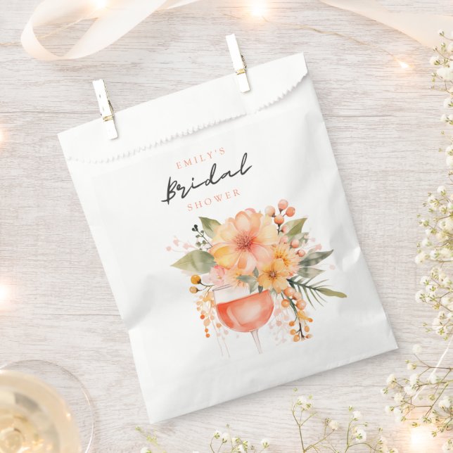 Bolsa De Papel Aperol Spritz Floral Bridal Shower (Cortado)