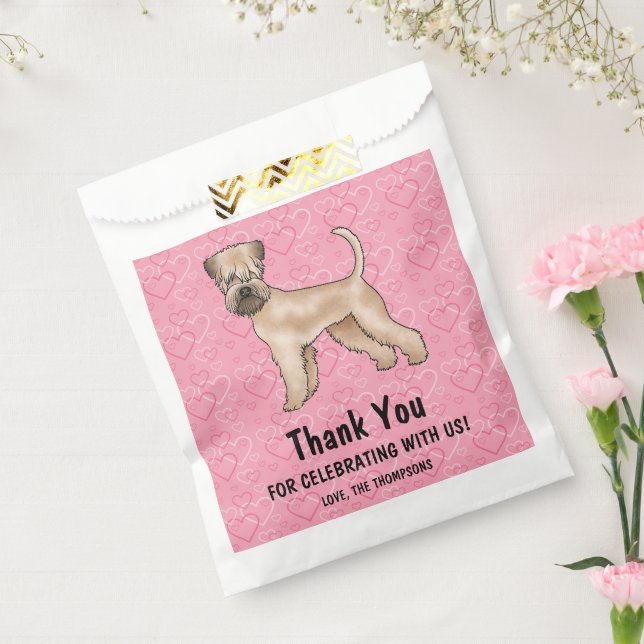 Bolsa De Papel Aplausos en llanta Terrier Corazones Rosa Gracias (Sellado)