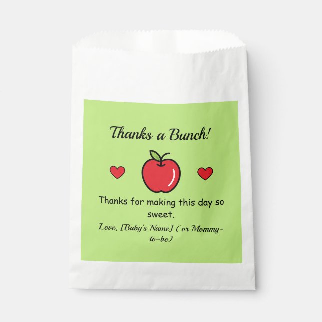 Bolsa De Papel Apple Baby Shower Favor Bags (Anverso)