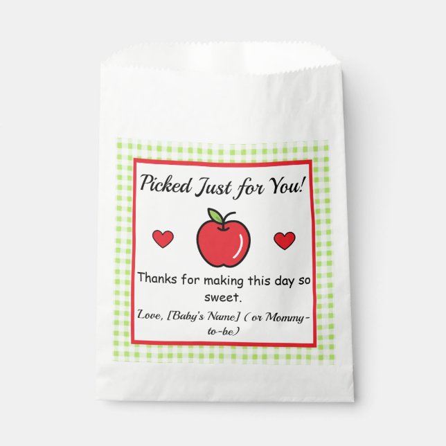 Bolsa De Papel Apple Baby Shower Favor Bags (Anverso)