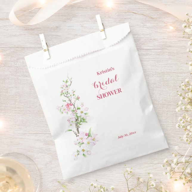 Bolsa De Papel Apple Blossom Full Personalizable Bridal Shower (Cortado)
