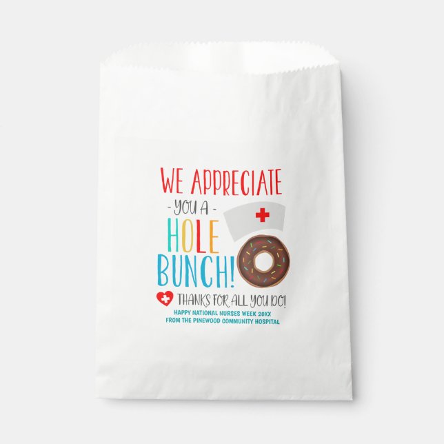 Bolsa De Papel Apreciación de enfermera Bolsas de Donut Treat (Anverso)