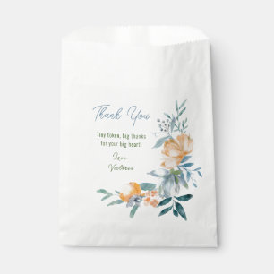 Bolsa De Papel Apricot acuático y flor azul silvestre personaliza