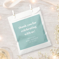 Aqua Blue Cute Personalizado Baby Shower Gracias