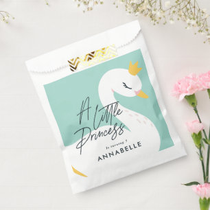 Bolsa De Papel Aqua chica elegante foto hermosa cisne fiesta