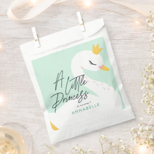 Bolsa De Papel Aqua chica elegante foto hermosa cisne fiesta