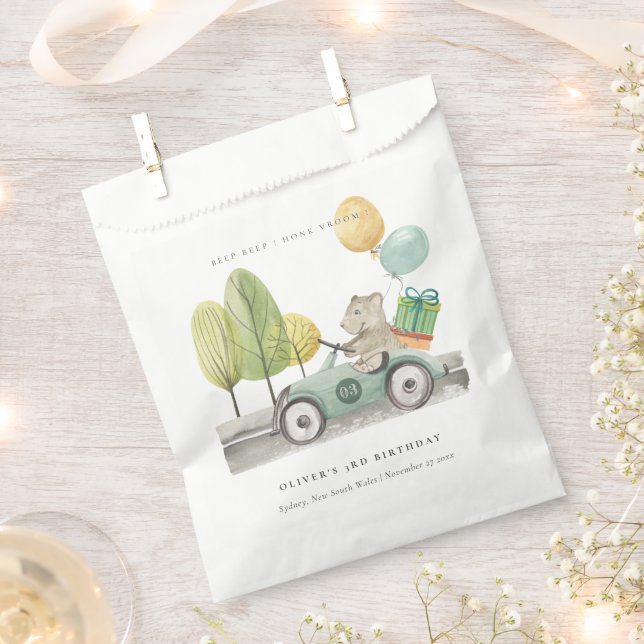 Bolsa De Papel Aqua Green Cualquier Edad Fiesta de Cumpleaños Ted (Cortado)