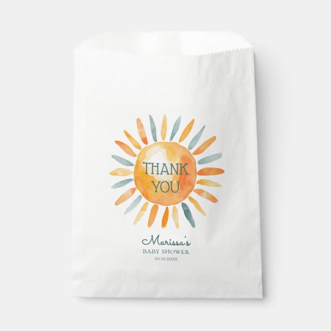 Bolsa De Papel Aquí viene el Baby Shower del niño (Anverso)