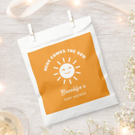 Bolsa De Papel Aquí Viene El Naranja De Baby Shower Son Sun White