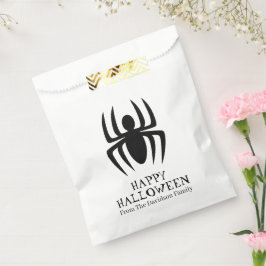 Bolsa De Papel Araña de Halloween personalizado espeluznante blan