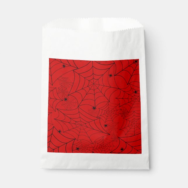 Bolsa De Papel araña halloween ácido de la telaraña rojo (Anverso)