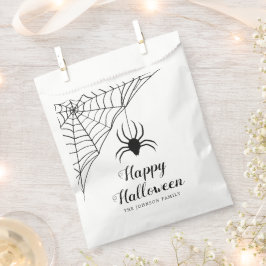 Bolsa De Papel Araña negra feliz Halloween