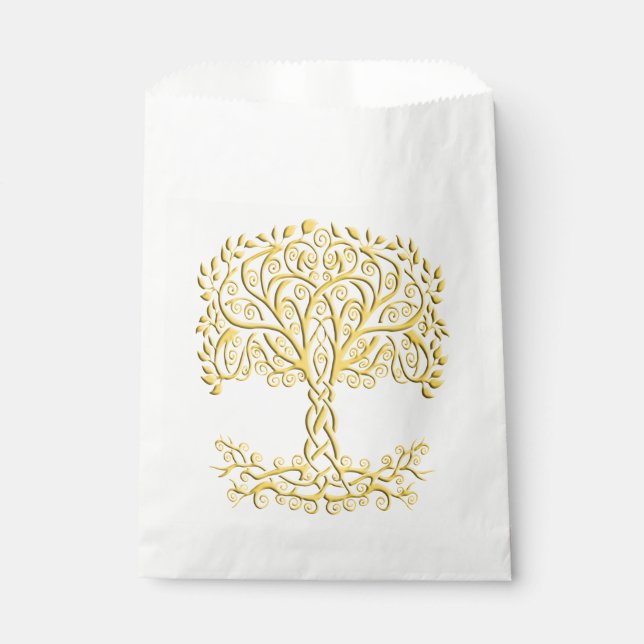 Bolsa De Papel Árbol Celta Amarillo De La Vida (Anverso)
