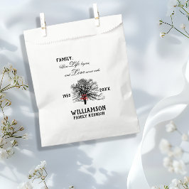Bolsa De Papel Árbol conmemorativo de la reunión familiar cita de
