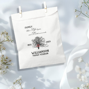 Bolsa De Papel Árbol conmemorativo de la reunión familiar cita de
