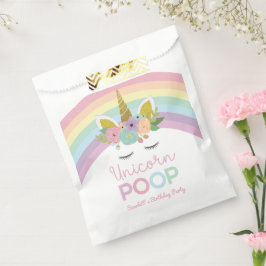 Bolsa De Papel Árbol de cumpleaños de Unicorn Poop Rainbows