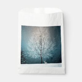 Bolsa De Papel Árbol de escarcha por la noche
