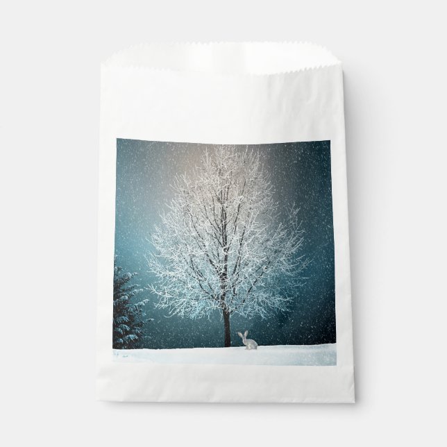 Bolsa De Papel Árbol de escarcha por la noche (Anverso)